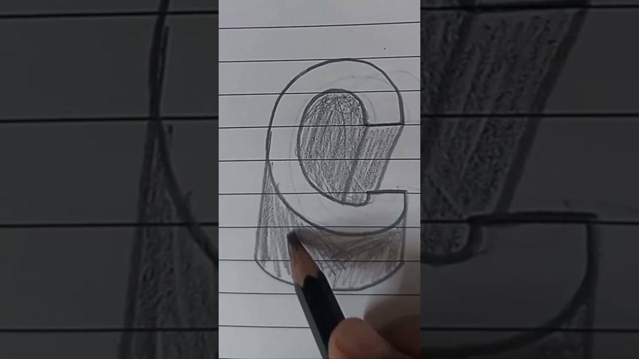 3D drawing of "C". 