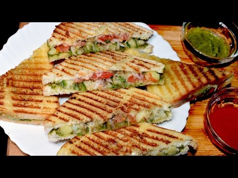 Vegetable Sandwich - Grilled Vegetable Cheese sandwich - Kids Lunch Box idea