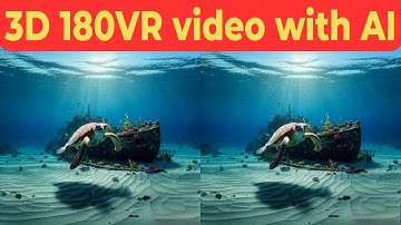 The 2nd generative-AI 3D 180VR video features a sea turtle swimming near a shipwreck.