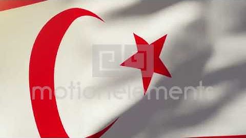 North Cyprus Flag Waving In The Wind. Looping Sun Rises Style. Animation Loop Stock Animation