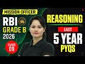 RBI Grade B 2026 | Reasoning Last 5 Year PYQs Class #9 | By Neelam Gahlot