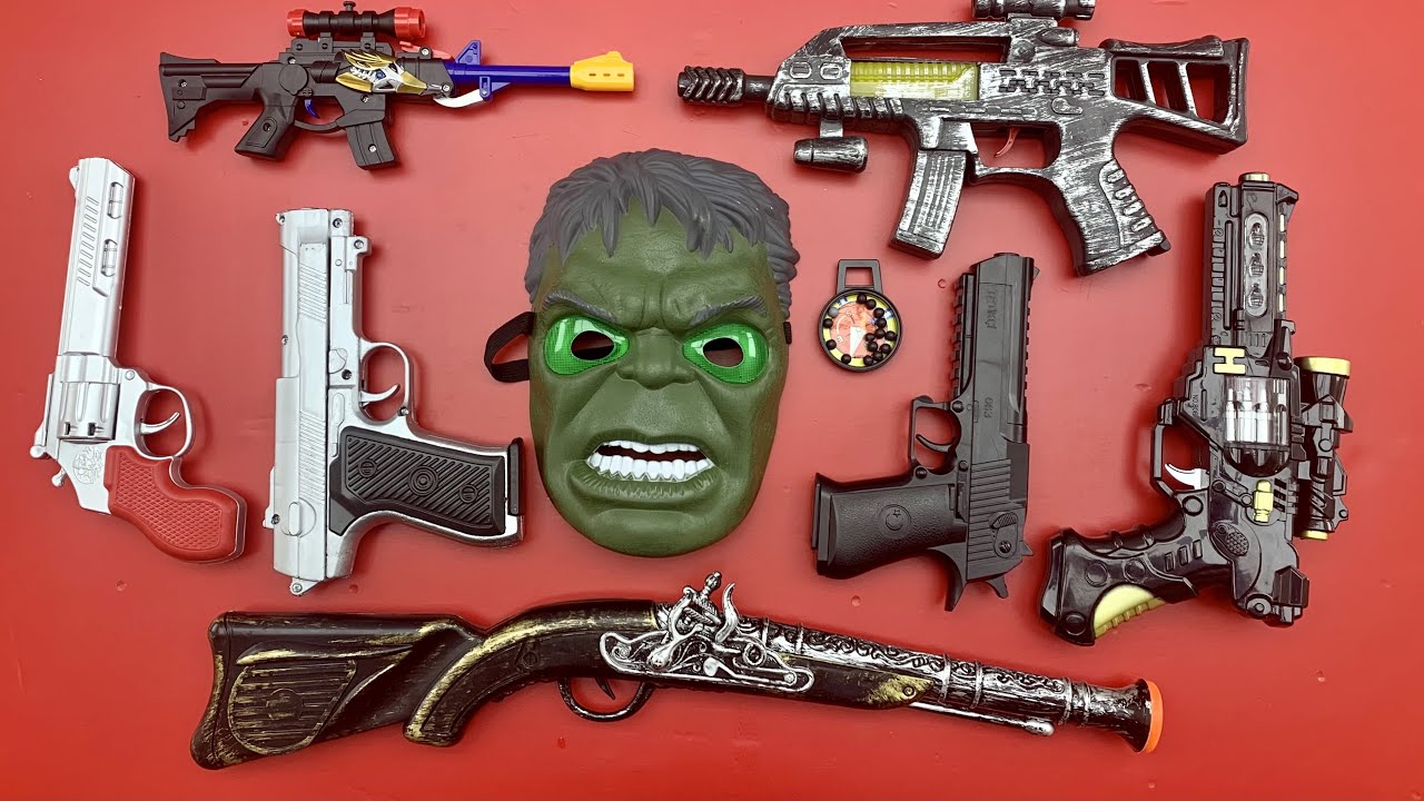 Toy Pirate Weapons and Toy Guns which Throws Beads - Desert Eagle Weapon, Revolver, Toy Mask
