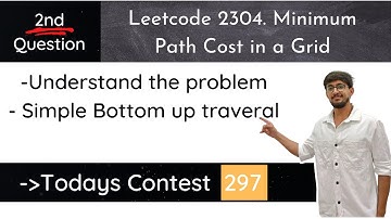Leetcode 2304. Minimum Path Cost in a Grid | Contest 297 | Hindi