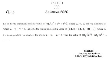 JEE Advanced 2020 Math Paper 1 (Q 13) solution | IIT JEE Maths | #jeeadvanced2020 #projecteducation