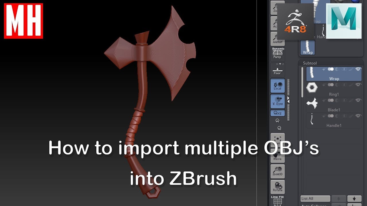 how to use only parts from the zbrush tools