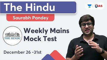Weekly Mains MOCK  (The Hindu ) II Target mains 2023/24 II Saurabh Pandey