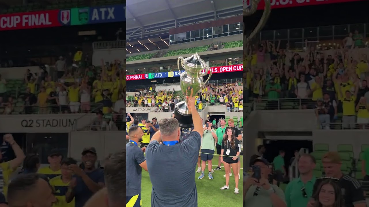 Always for the fans 🤩🏆 #MLS #NashvilleSC #Nashville #opencup #trophy
