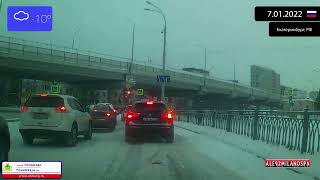 Driving Through Ekaterinburg Russia From Verkh-Isetsky To Oktyabrsky 7.01.2022 Timelapse X4