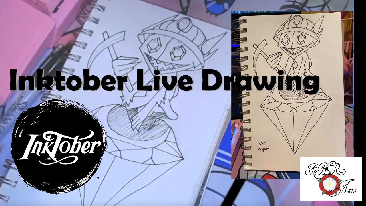 Inktober Crystal & Sableye - Full Live Drawing Episode 1