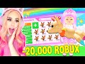 Spending 20,000 ROBUX To Get A MEGA NEON KITSUNE In Adopt Me... Roblox Adopt Me Update