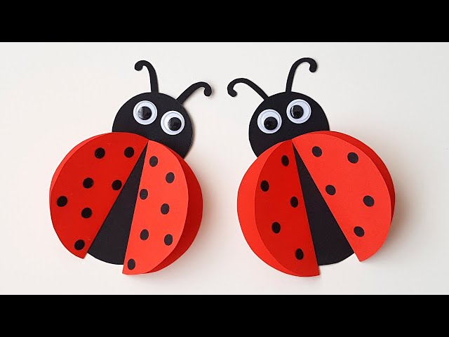 Изображение 🐞 Божья Коровка Простые поделки из бумаги для детей Летние поделки для детей из бумаги Paper Ladybug