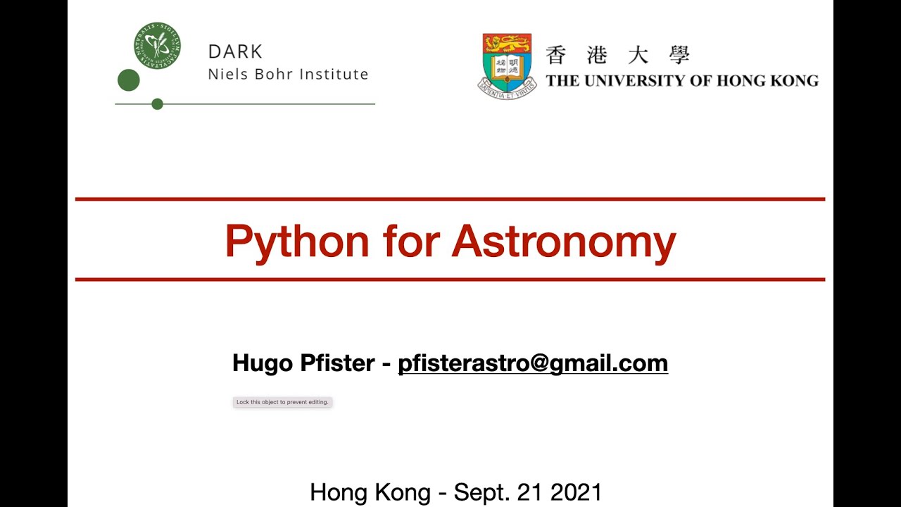 Python For Astronomy (HKU 2021) - YouTube