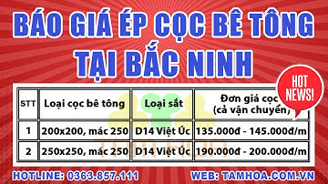 Đơn giá ép cọc bê tông tại Bắc Ninh | Hotline: 0363.857.111