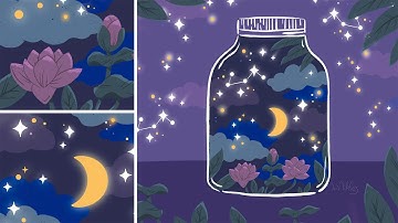 How to use BLENDING MODES in PROCREATE to draw a STARRY NIGHT (Procreate Class Trailer)