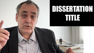 How to pick a title for your dissertation or paper