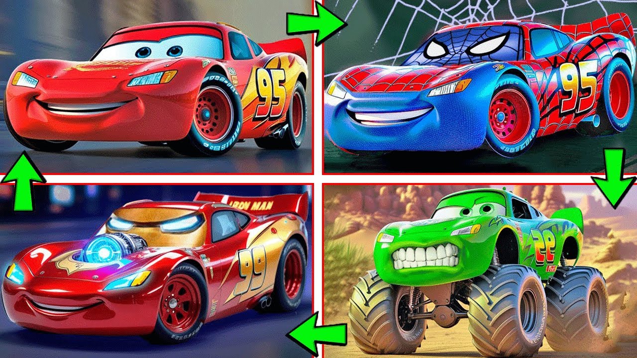 😱 (wow!) McQueen EVOLUTION from SPIDER-MAN to IRON MAN, and HULK n in BeamNG.drive