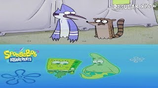 Mordicai Rigby Spongebob And Patrick Turn Into Ghost