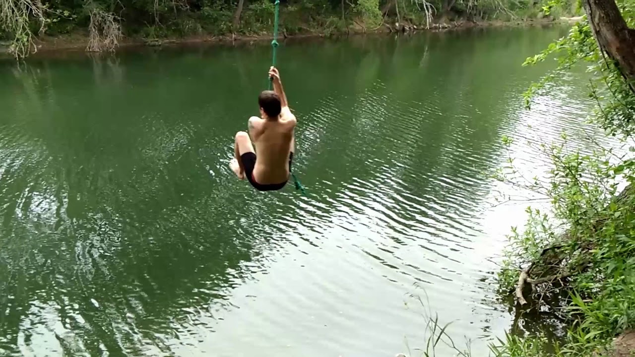 Rope swing at Barton Creek in Austin, TX YouTube