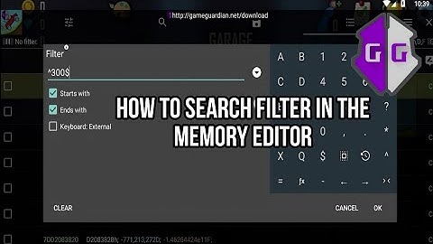 How to search Filter In the memory editor GameGuardian No Root