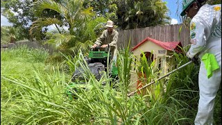 I KNOCKED on this RANDOM Homeowners door and ATTACKED this OVERGROWN yard Transformation FOR FREE!!