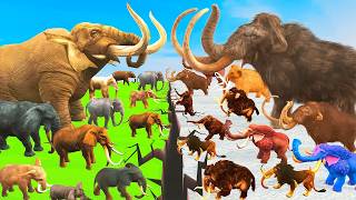 Prehistoric Animals Epic Battle Ice Age Woolly Mammoth vs Mastodon Elephant Animal Revolt Battle screenshot 5
