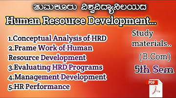 Bcom 5th Semester... Human Resource Development... Nep syllabus all chapter study materials PDF file