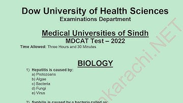 MDCAT PAST PAPER - 2022  BIOLOGY (Part-1)