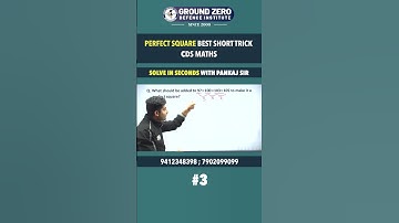 Perfect square-Best short Tricks for CDS Maths 2024 Paper By Pankaj Sir Part -3 #cds #maths  #shorts