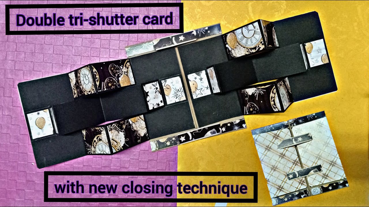 Alternative for magnet,velcro,button,brad |closure technique+Double Shutter Card Tutorial|NNV crafts