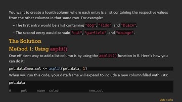 Creating a New Data Frame Column with Lists in R
