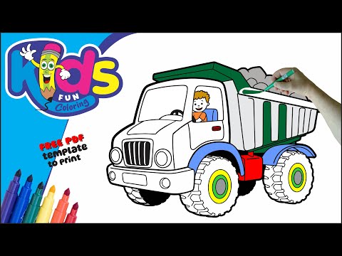 Coloring a Beautiful Truck 🚚👷🏼🚘 Truck Coloring - #016