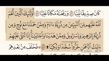 سورة مريم كاملة مكتوبة بصوت الشيخ عبد الرحمن السديس و بدون اعلانات ( استمع و اقرأ )