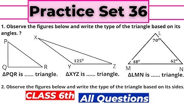 Practice Set 36 Class 6 - Triangle & their Properties - Chapter 15 | Maharashtra State Board