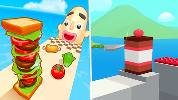 Sandwich runner VS Slice it all Max level gameplay walkthrough android
