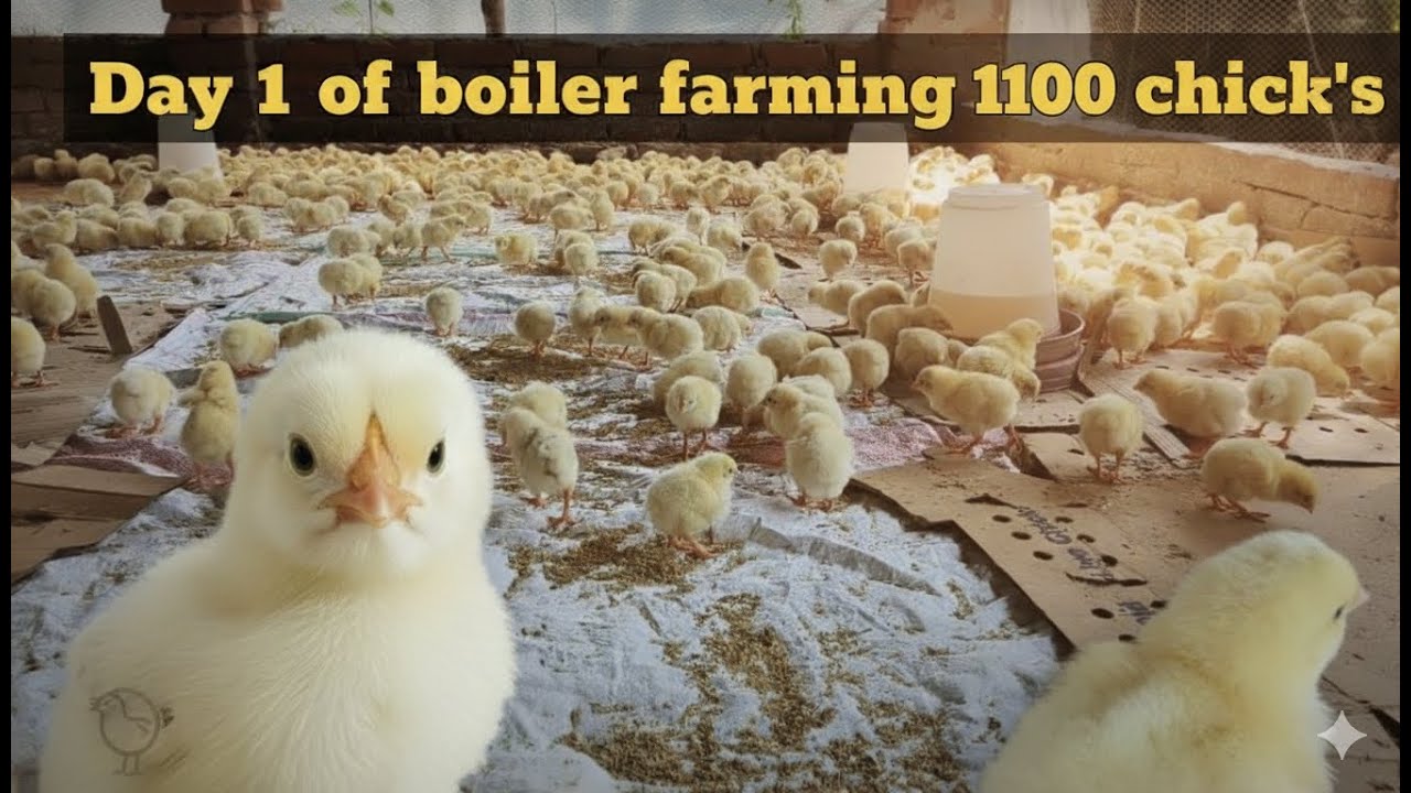 Day 1 of boiler farming 1100 Chicks First Day 42 days Challenge