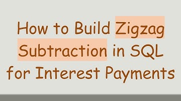 How to Build Zigzag Subtraction in SQL for Interest Payments