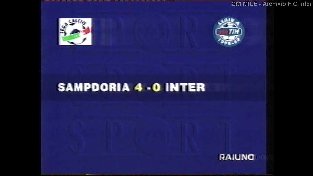 1998-99 (26^ - 21-03-1999) Sampdoria-INTER 4-0 [Montella,Montella(R),Montella,Ortega] 90°Minuto Rai1