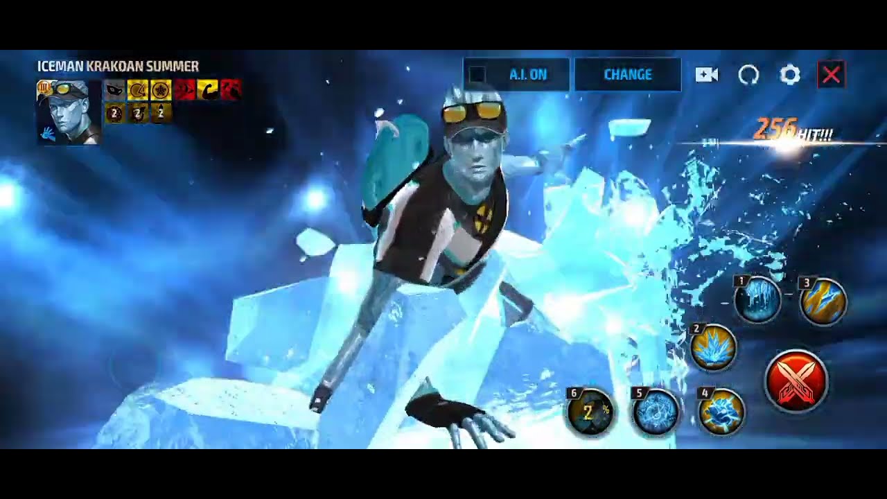 Iceman in Krakoan Summer suit skills preview | Marvel Future Fight