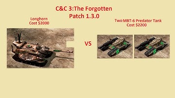 C&C 3: The Forgotten 1.3.0 patch: Longhorn versus Two MBT-6 Predator Tanks
