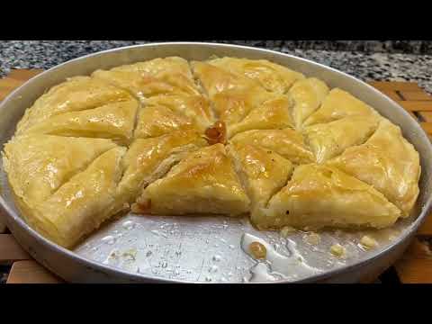البقلاوه التركيه بكوبين دقيق بدون بيض ولا حليب مورقه وهاشه ومقرمشه وبدوب فى البق
