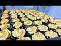 Decorating cupcakes in bulk  yellow roses in chocolate cupcakes viral trending youtube