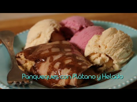Video: Cómo Hacer Panqueques De Plátano Con Helado De Cuajada