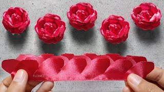 Whole Ribbon Rose - Ribbon Flowers - How to make an easy ribbon rose