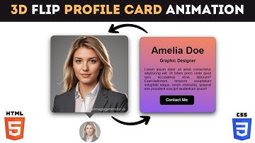 3D Flip Card Animation Using HTML And CSS || 3D Profile Card Design