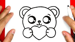 CARA MENGGAMBAR PANDA LUCU MUDAH - HOW TO DRAW A CUTE PANDA - HUYN DRAWING