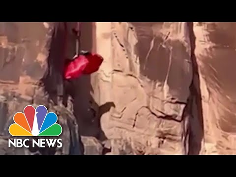 Watch: Dramatic Rescue Of Base Jumper After Crashing Into Utah Cliff.