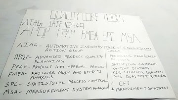 Quality Core Tools(APQP, PPAP, FMEA, SPC, MSA)