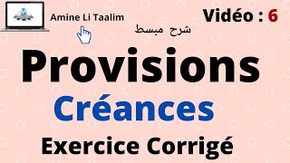 Provisions des Créances : Exercice Corrigé (Travaux d’inventaire)