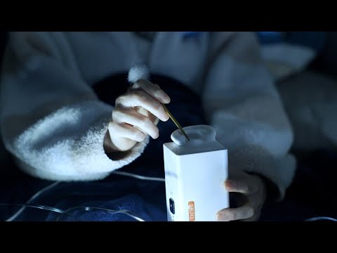 【ASMR】お布団の上で優しく耳かき🌙.【竹耳かき、シャワー綿棒】