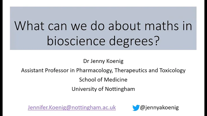 Dr Jenny Koenig - What can we do about maths in bi...